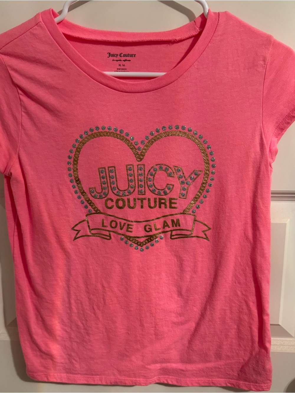 Juicy Couture Hot Pink 'Love Glam' Logo Tee
